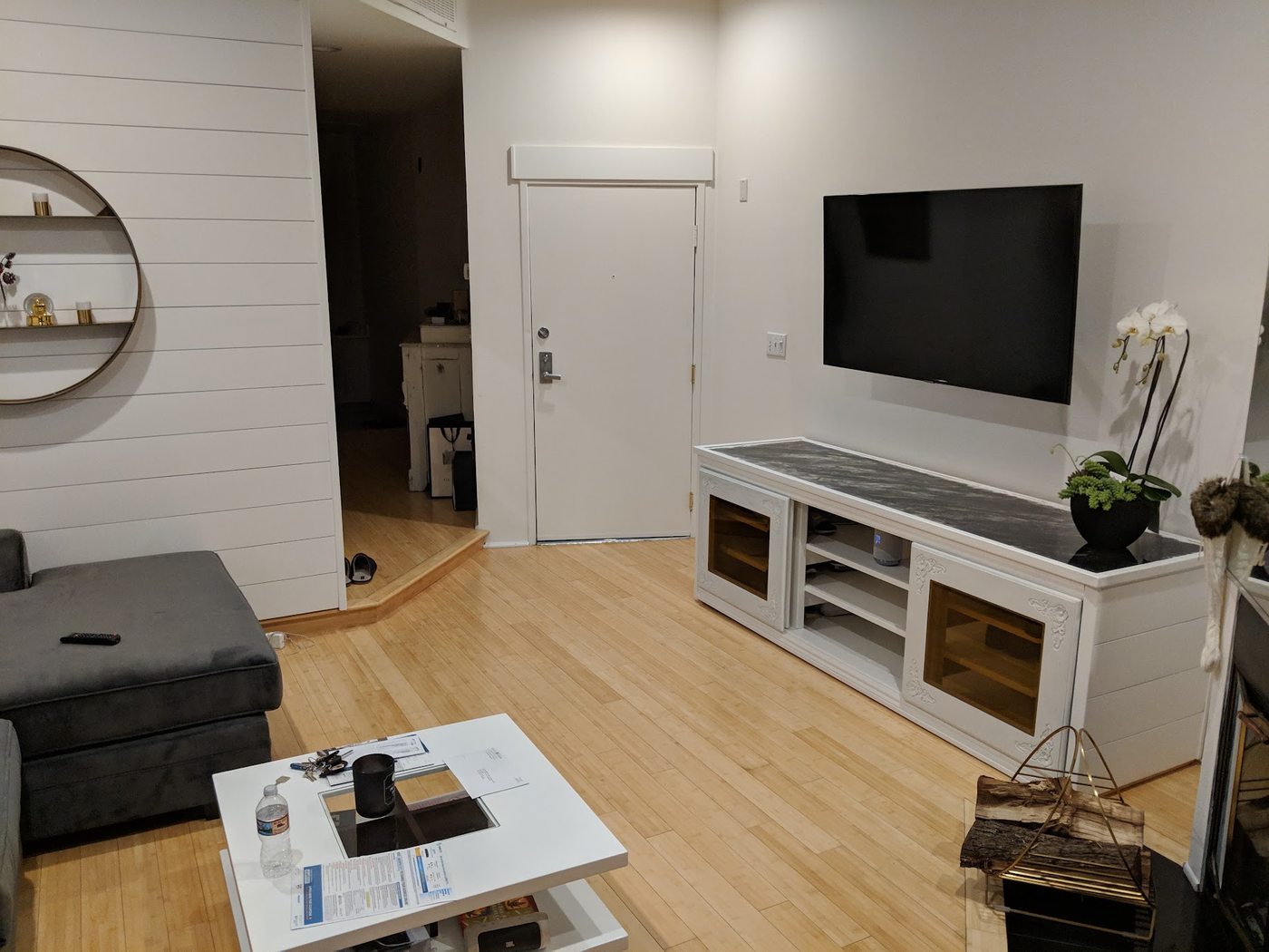 The finished console in the living room